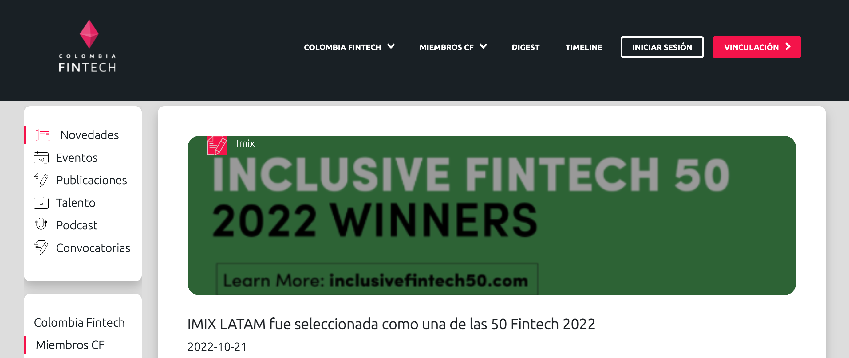 IMIX LATAM, una de las 50 Fintech 2022 seleccionadas por global Inclusive Fintech 